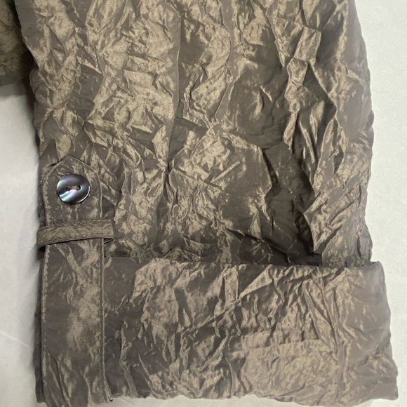 CHICO’S JOLENA CRINKLED JACKET WOMENS 2 TAN PARTY COCKTAILS - Picture 5 of 14
